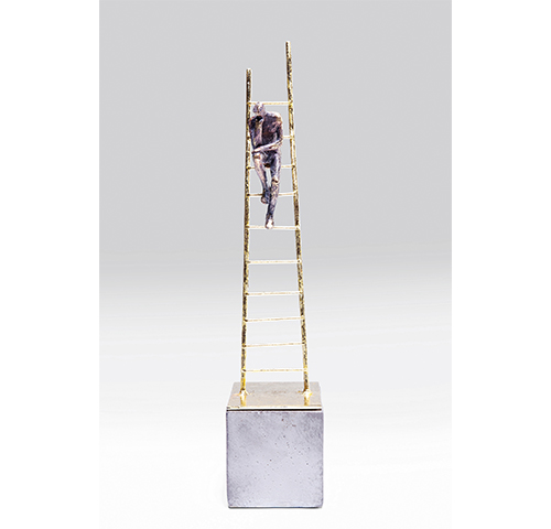 Climbing man - Penseur sur une échelle H.41cm